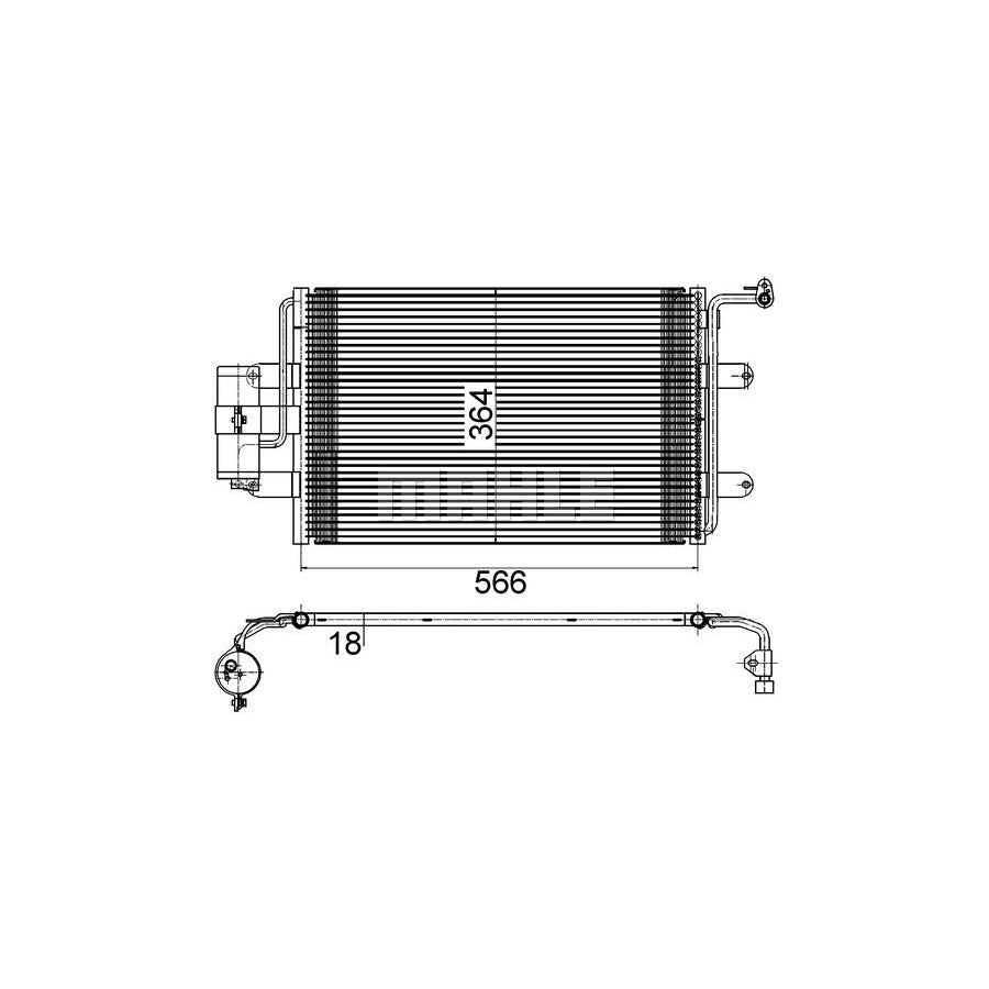 MAHLE ORIGINAL AC 180 000S Air conditioning condenser with dryer