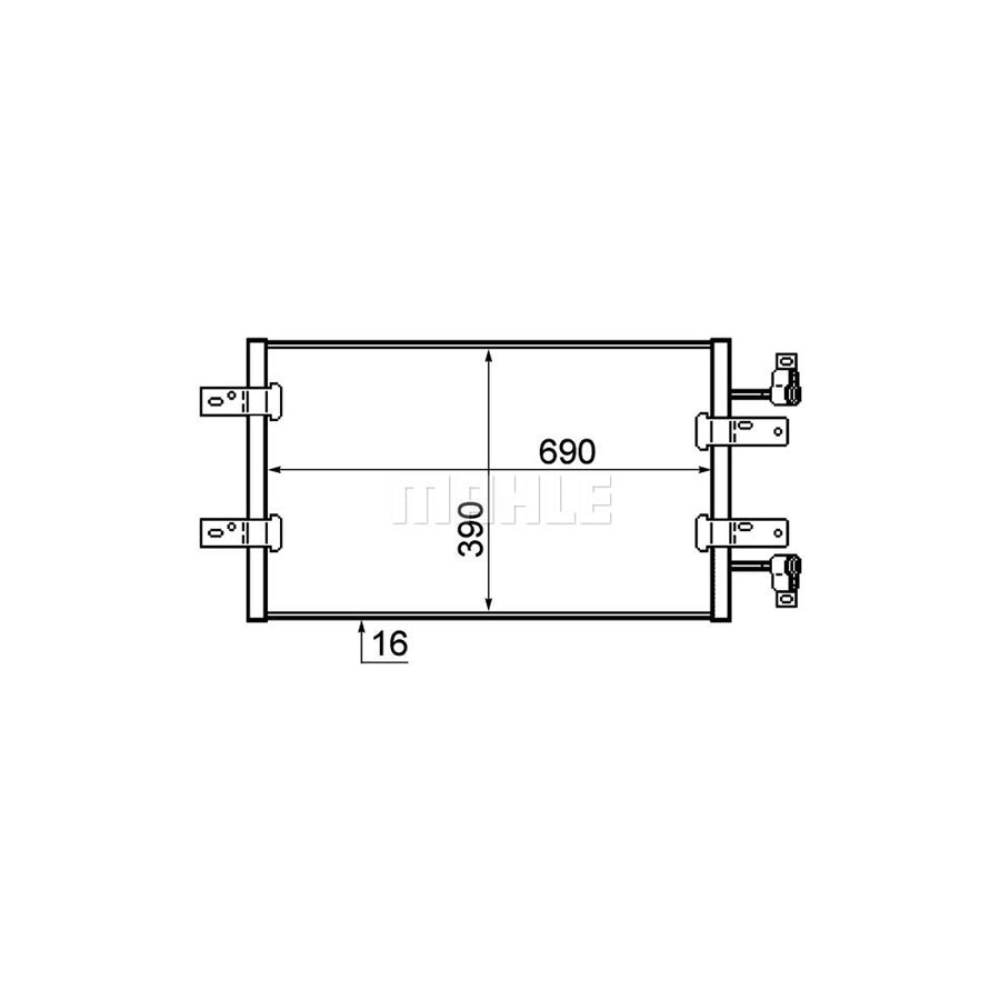 MAHLE ORIGINAL AC 723 000P Air conditioning condenser without dryer