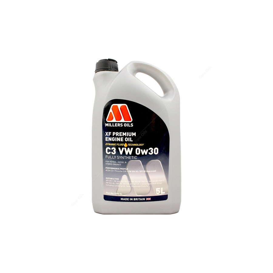 Millers Oils XF Premium C3 VW 0W-30 Fully Synthetic Engine Oil 5l