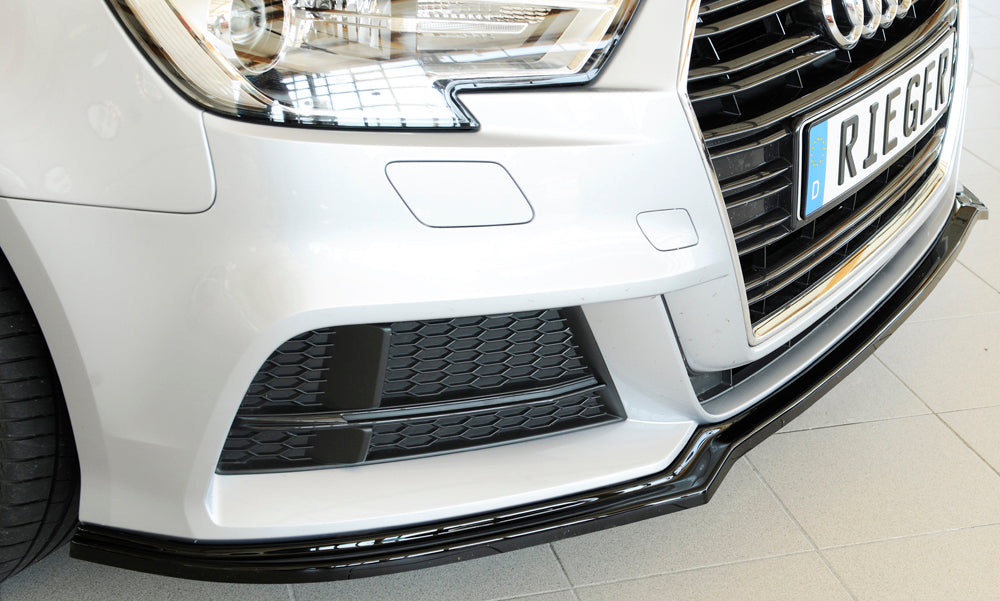 Rieger 00088169 Audi 8V Front Splitter (A3 & S3) - Glossy Black