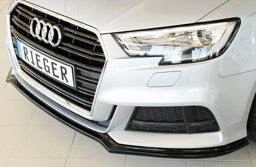 Rieger 00088169 Audi 8V Front Splitter (A3 & S3) - Glossy Black