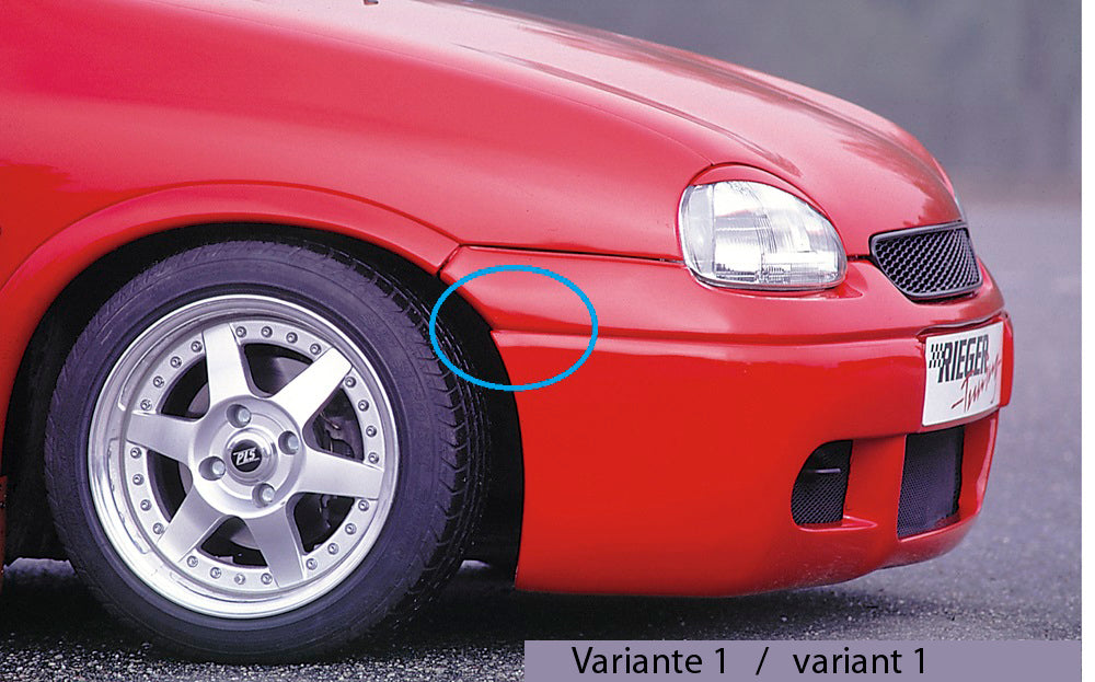 Rieger 00058811 Opel Corsa B Front Splitter - Matte Black