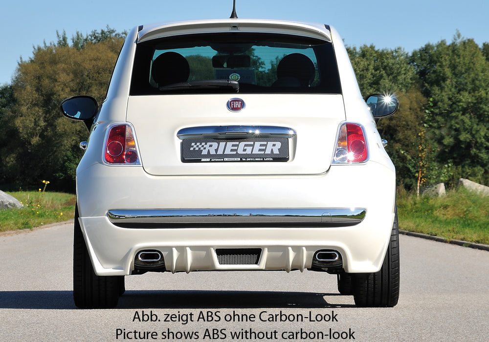 Rieger 00099163 Fiat 500 (312) Rear Diffuser for Sport Tailpipe Left & Right - Carbon-Look