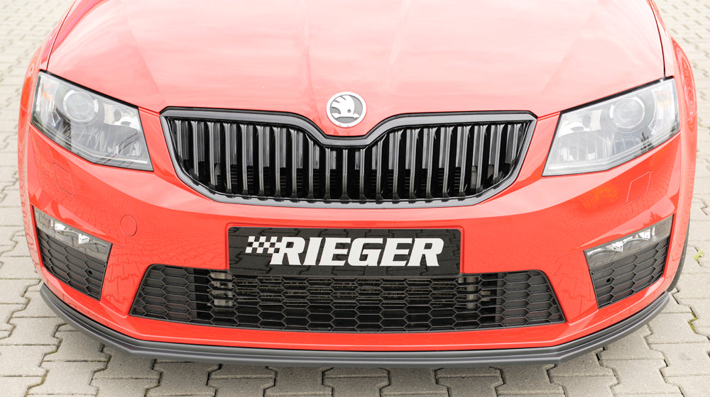 Rieger 00079012 Skoda 5E Octavia RS Front Splitter - Matte Black