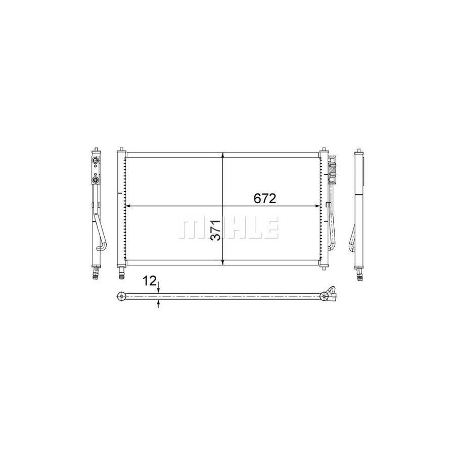 MAHLE ORIGINAL AC 218 000S Air conditioning condenser for FORD FOCUS without dryer