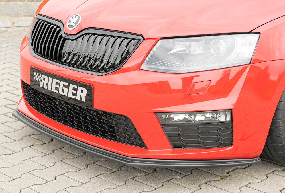 Rieger 00079012 Skoda 5E Octavia RS Front Splitter - Matte Black