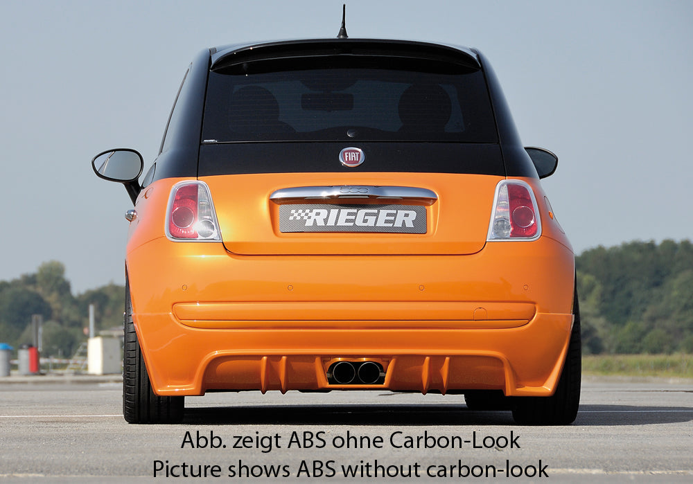 Rieger 00099161 Fiat 500 (312) Rear Diffuser for Twin Tailpipe Centre - Carbon-Look