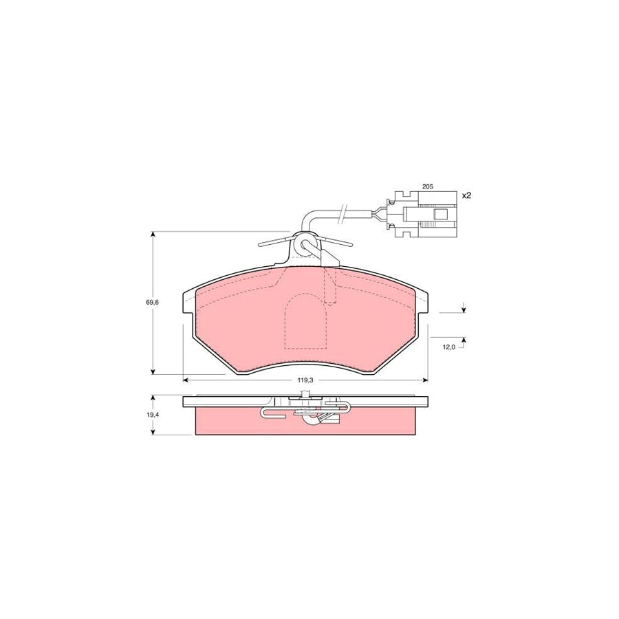 TRW Gdb1057 Brake Pad Set Incl Wear Warning Contact With Brake Caliper Screws With Accessories