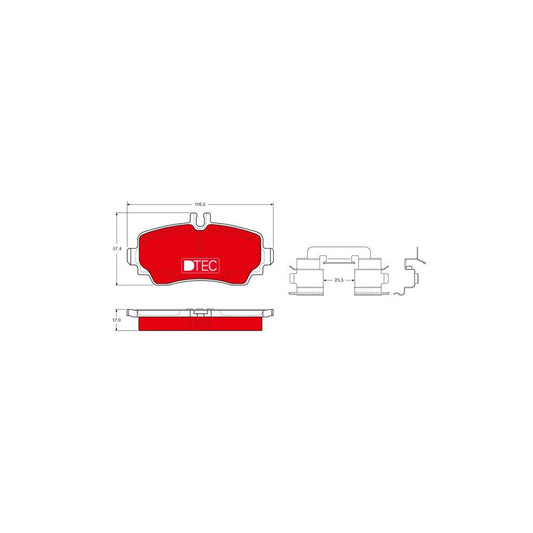 TRW Dtec Cotec Gdb1293Dte Brake Pad Set Suitable For Mercedes Benz A Class W168 Prepared For Wear Indicator With Brake Caliper Screws With Accessories
