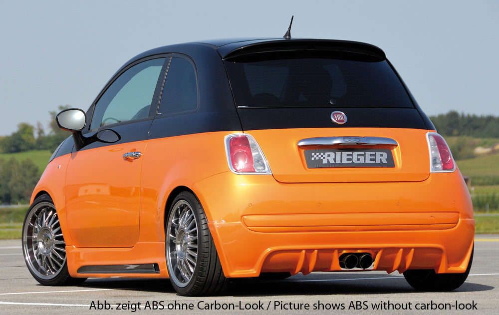 Rieger 00099161 Fiat 500 (312) Rear Diffuser for Twin Tailpipe Centre - Carbon-Look