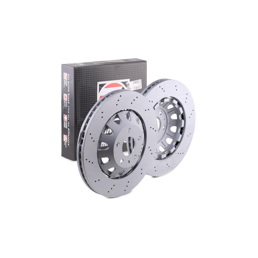 ZIMmERMANN FORMULA Z COAT Z 100 3368 70 Brake Disc for AUDI A3 Sportback 8PA Perforated Two piece brake disc Vented Coated Alloyed High carbon