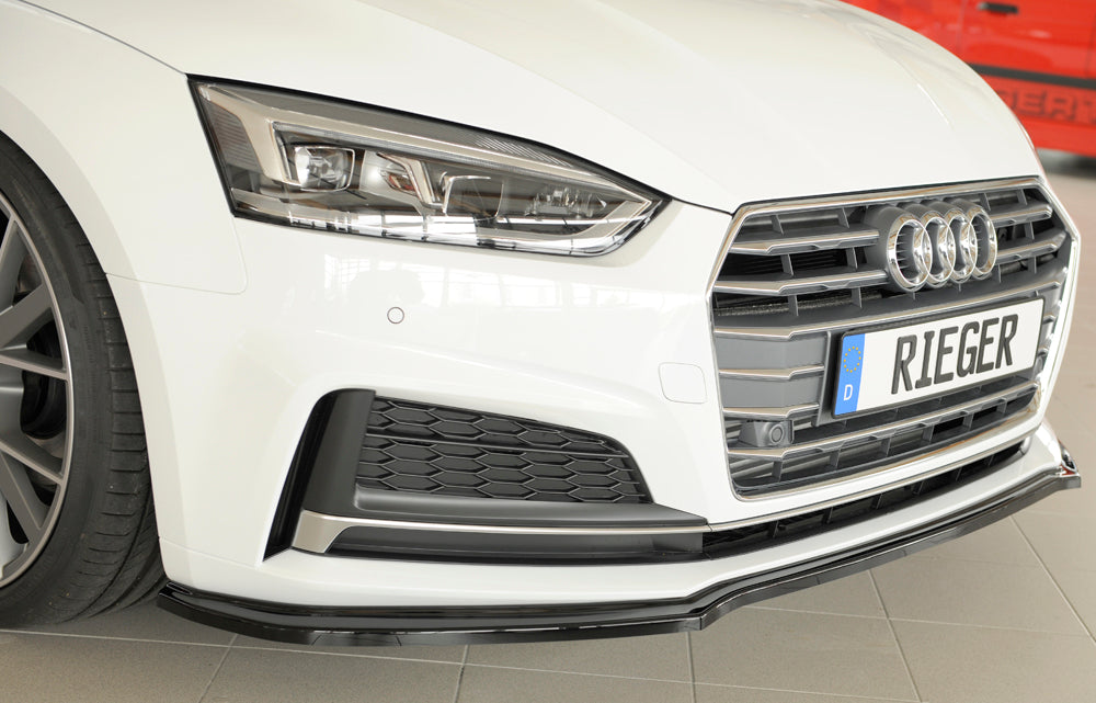 Rieger 00088173 Audi B9 F5 Front Splitter (A5 & S5) - Glossy Black