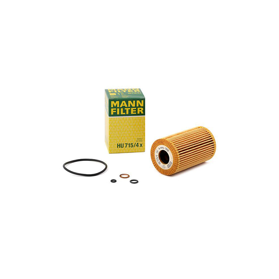 MANN-FILTER HU 715/4 x Oil Filter with seal, Filter Insert