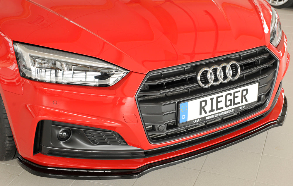 Rieger 00088173 Audi B9 F5 Front Splitter (A5 & S5) - Glossy Black