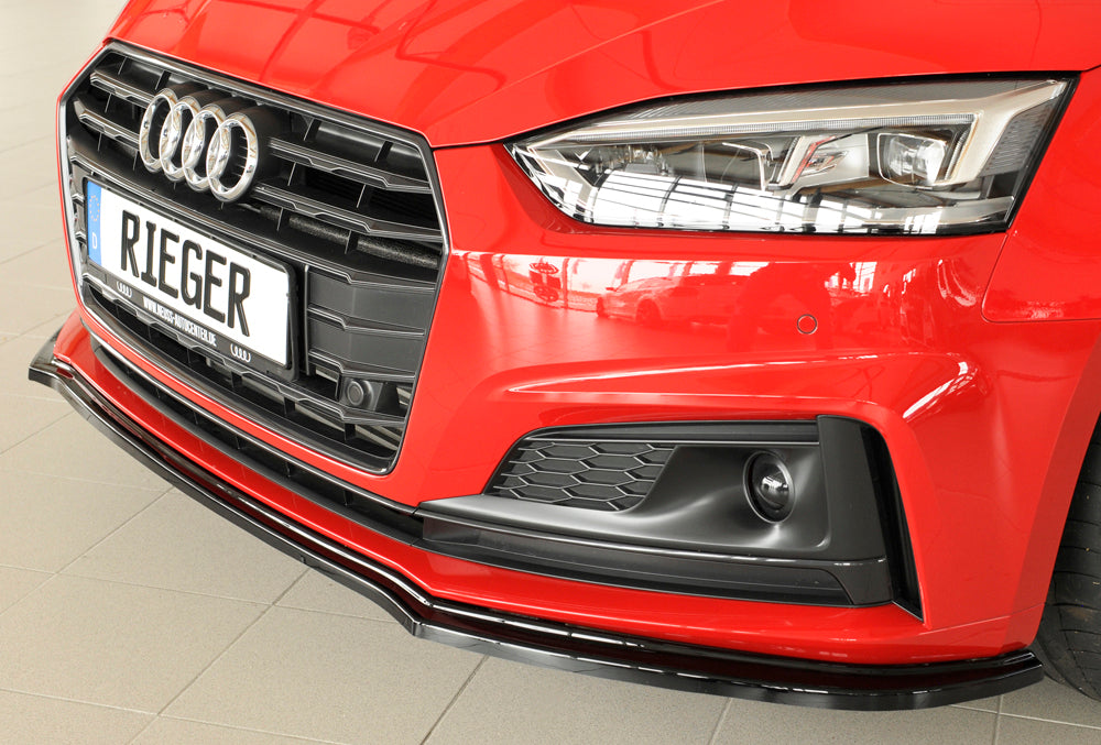 Rieger 00088173 Audi B9 F5 Front Splitter (A5 & S5) - Glossy Black