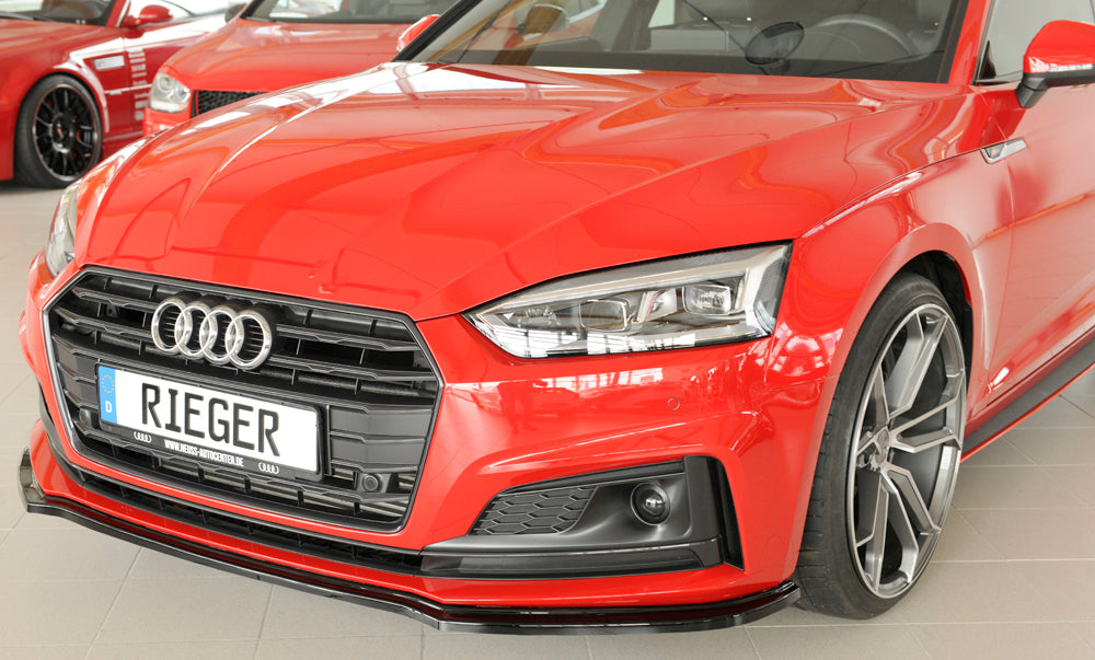 Rieger 00088173 Audi B9 F5 Front Splitter (A5 & S5) - Glossy Black