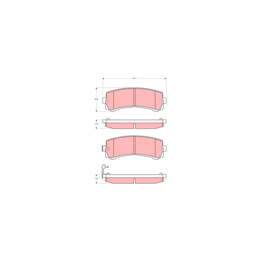 TRW Gdb3362 Brake Pad Set For Nissan Patrol Gr V Off Road Y61 With Acoustic Wear Warning