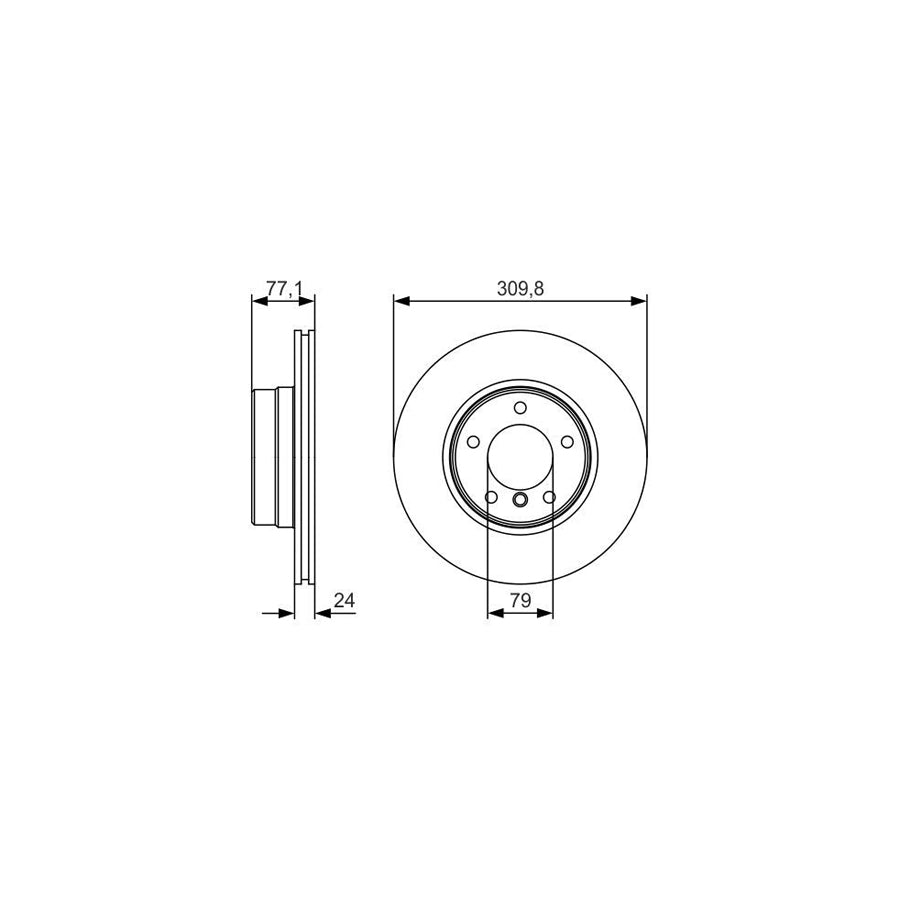 BOSCH 0 986 479 S29 Brake Disc for BMW 5 Series Vented Oiled