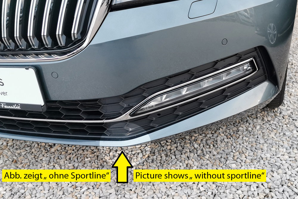 Rieger 00088175 Skoda 3T 3V Superb III Front Splitter - Glossy Black