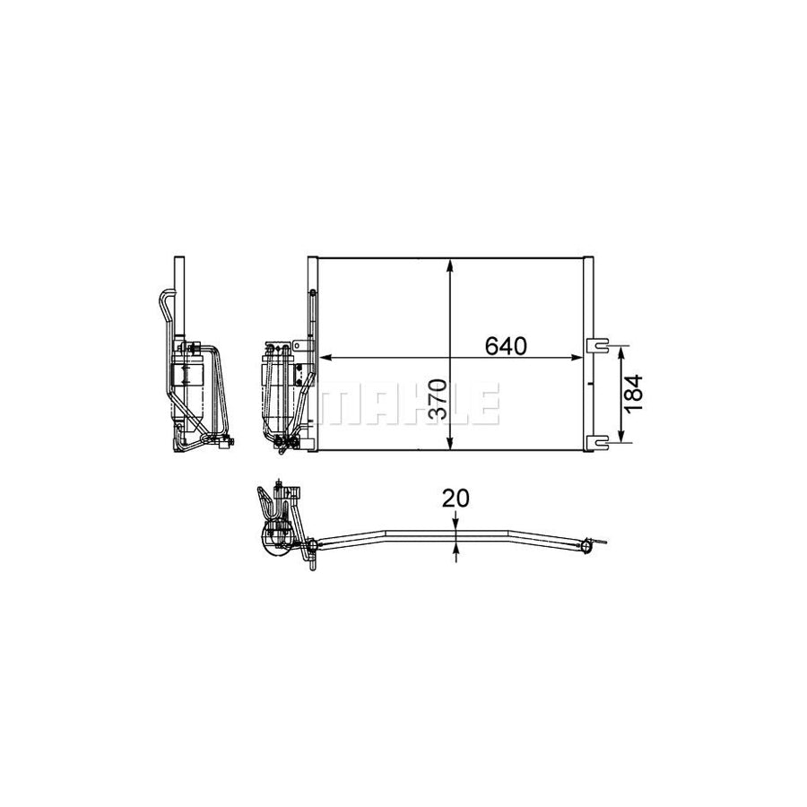 MAHLE ORIGINAL AC 170 000S Air conditioning condenser with dryer