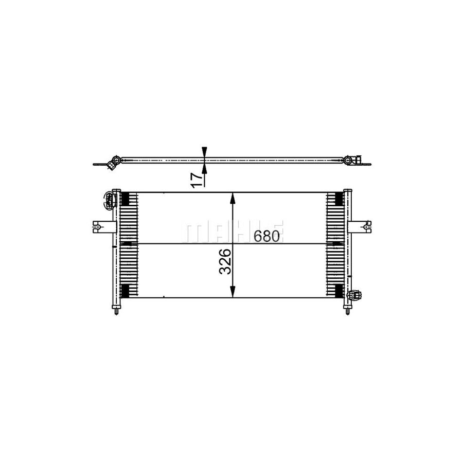 MAHLE ORIGINAL AC 380 000S Air conditioning condenser without dryer
