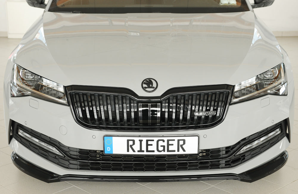 Rieger 00088175 Skoda 3T 3V Superb III Front Splitter - Glossy Black
