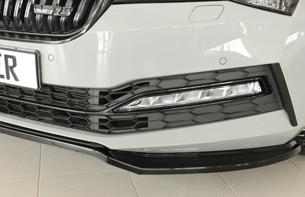 Rieger 00088175 Skoda 3T 3V Superb III Front Splitter - Glossy Black