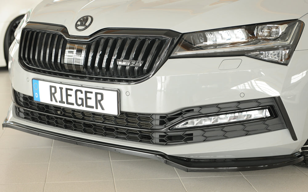 Rieger 00088175 Skoda 3T 3V Superb III Front Splitter - Glossy Black