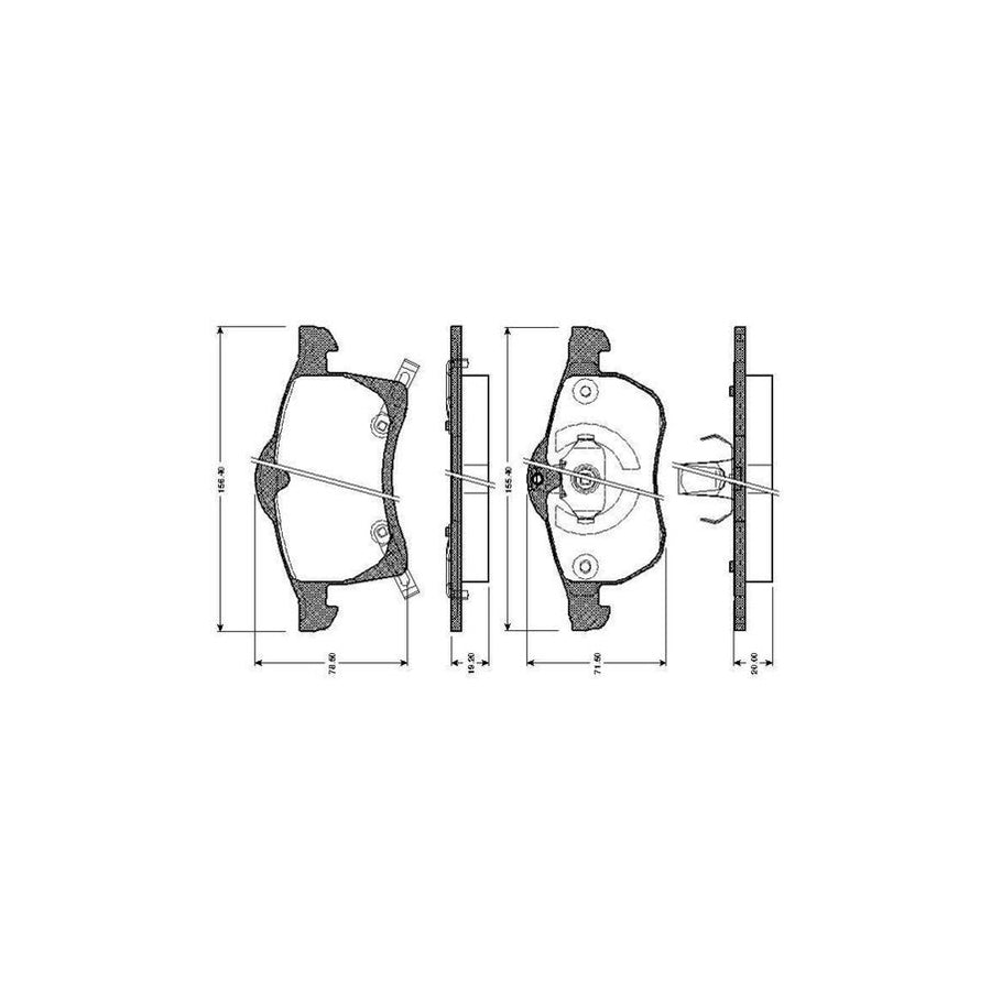 Bosch 0986Tb2335 Brake Pad Set Excl Wear Warning Contact With Accessories