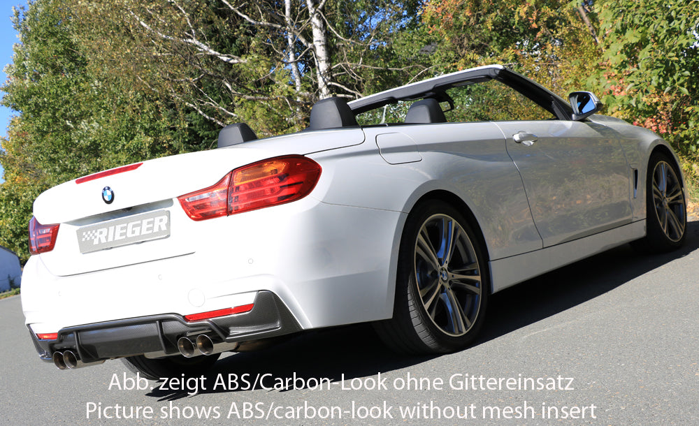 Rieger 00053489 BMW 4 Series F32 F33 F36 Rear Diffuser for Twin Tailpipe Left & Right - Matte Black