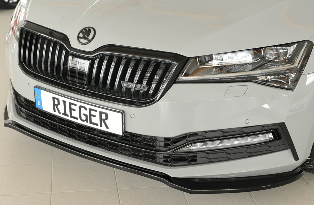 Rieger 00088175 Skoda 3T 3V Superb III Front Splitter - Glossy Black