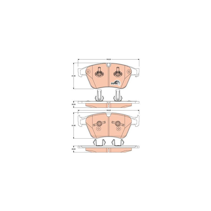 TRW Cotec Gdb1794 Brake Pad Set Prepared For Wear Indicator