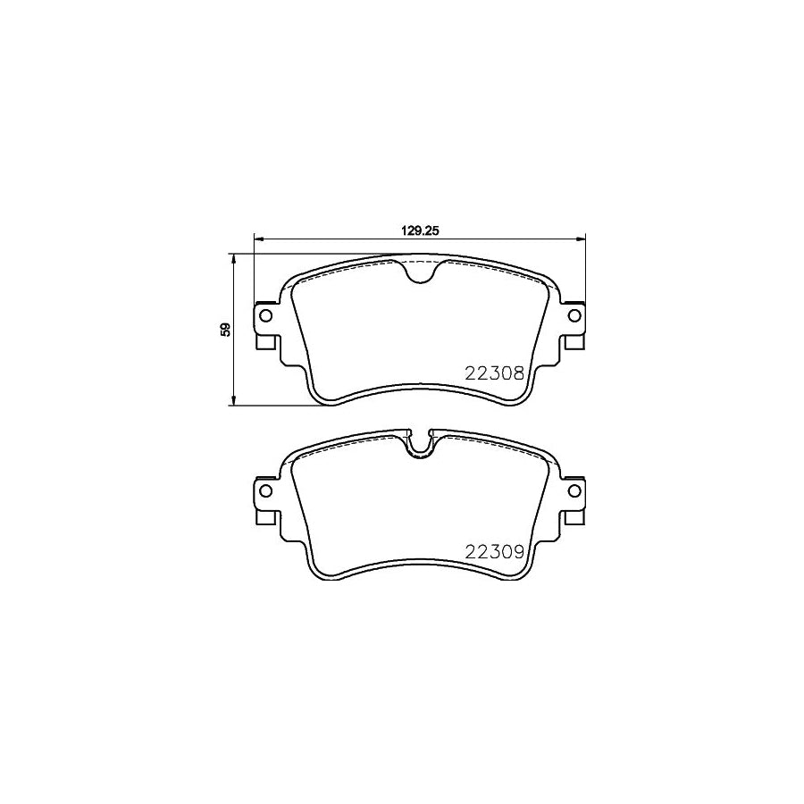 Hella 8DB 355 024 791 Brake Pad Set Prepared For Wear Indicator