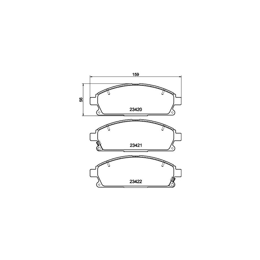 Hella 8DB 355 009 661 Brake Pad Set With Acoustic Wear Warning