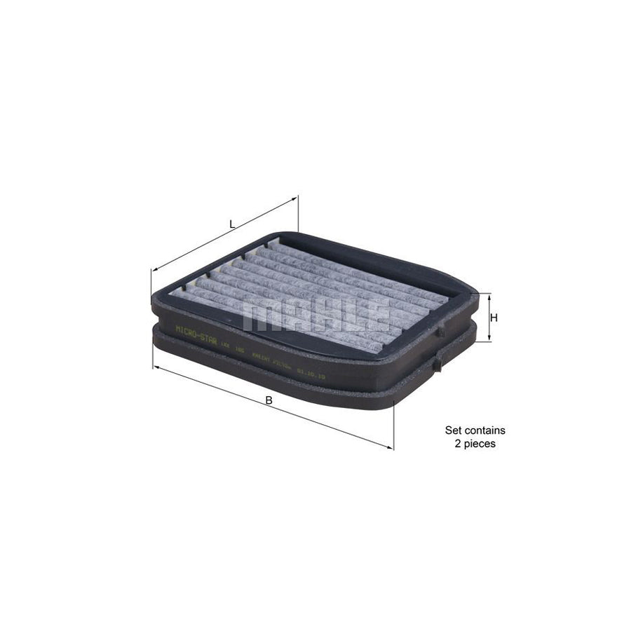 MAHLE ORIGINAL LKK 165/S Pollen filter suitable for MERCEDES-BENZ E-Class Activated Carbon Filter