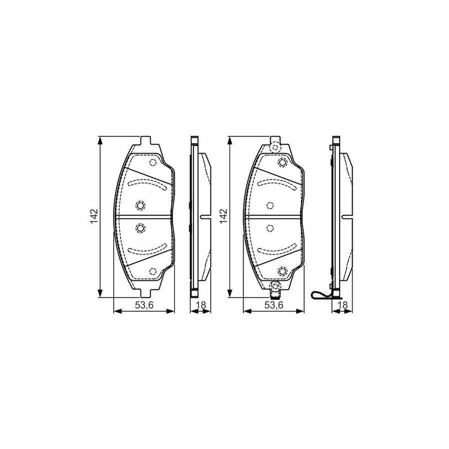 Bosch 0986Tb3229 Brake Pad Set With Acoustic Wear Warning