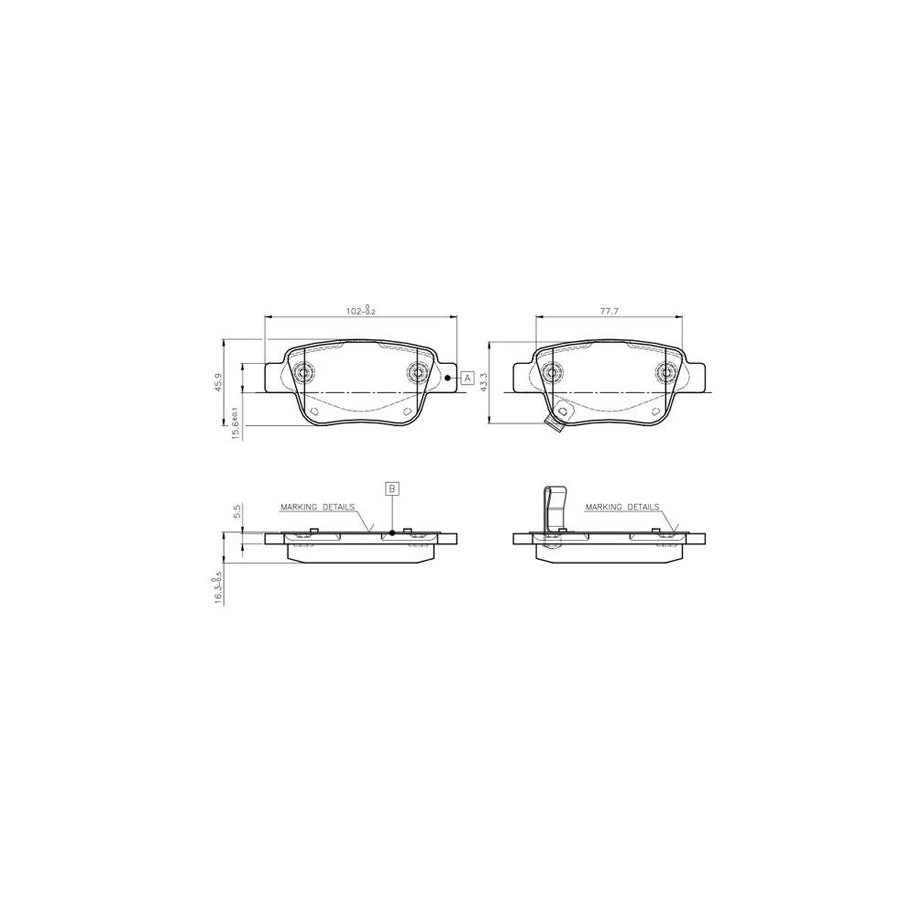 Bosch 0986Tb2464 Brake Pad Set Excl Wear Warning Contact With Accessories