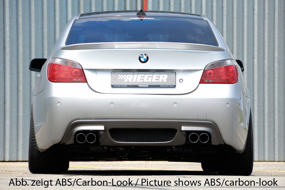 Rieger 00053605 BMW 5 Series E60 E61 Rear Diffuser for Twin Tailpipe Left & Right - Matte Black