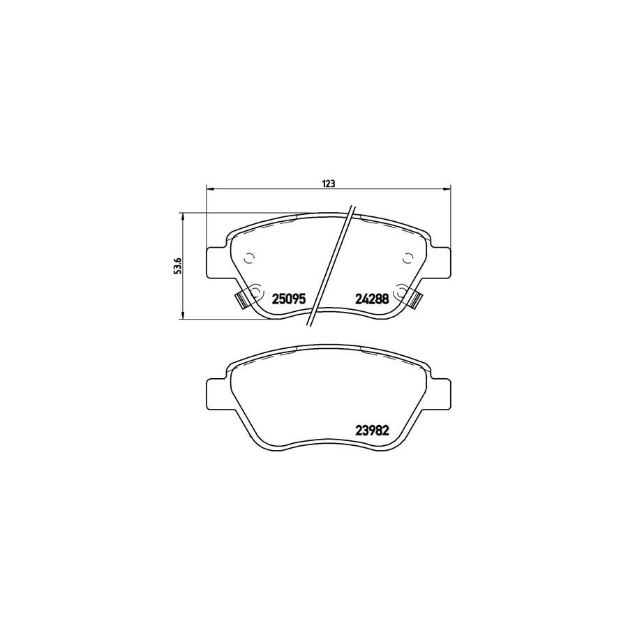 Brembo P 66 001 Brake Pad Set With Acoustic Wear Warning