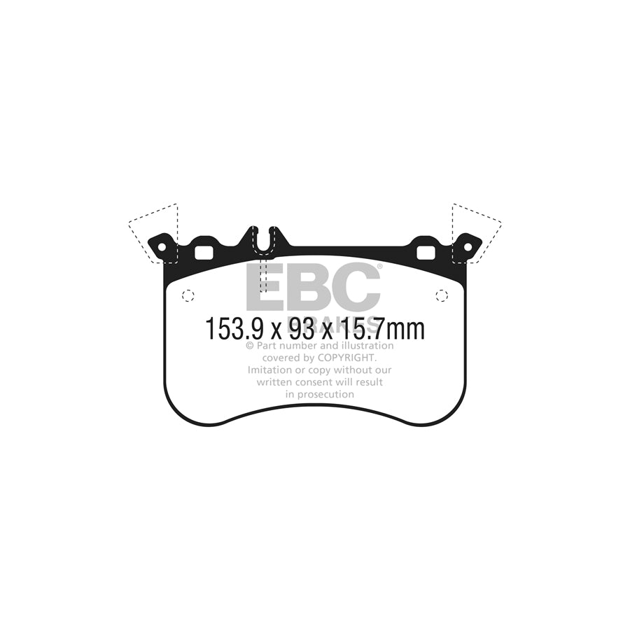 EBC Mercedes-Benz X156 GLA45 AMG Greenstuff 6000 Series Truck And SUV Front Brake Pads - Brembo Caliper (Pair)