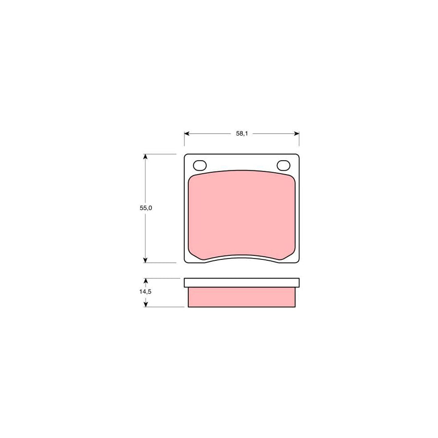TRW Gdb126 Brake Pad Set Not Prepared For Wear Indicator