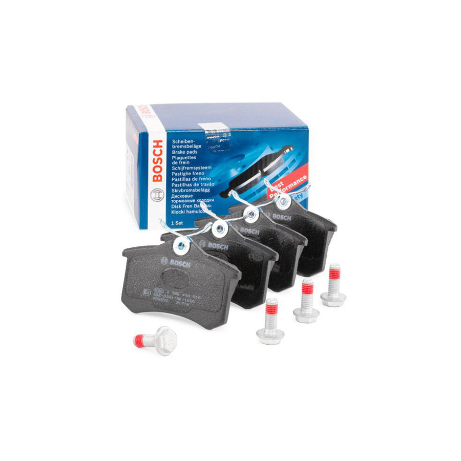Bosch 0986494516 Brake Pad Set With Anti Squeak Plate With Bolts Screws With Mounting Manual BP1437