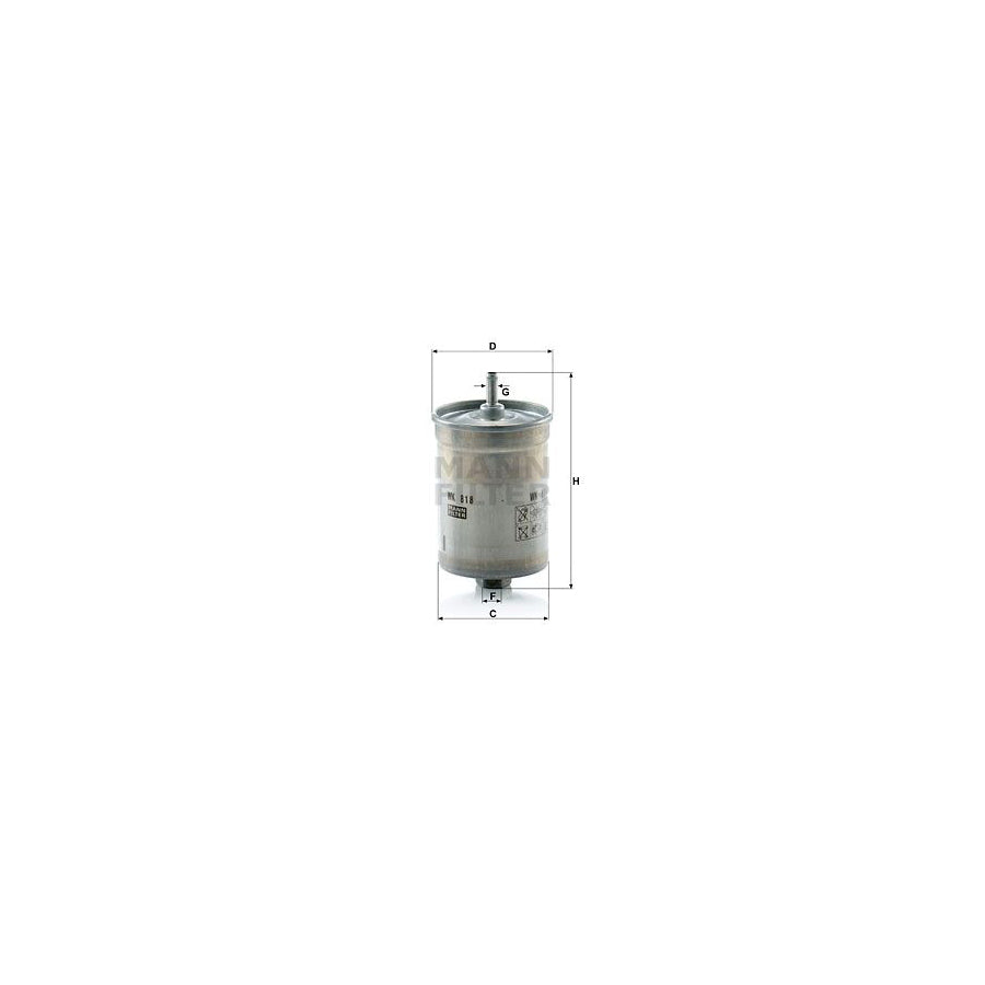 MANN-FILTER WK 818 Fuel filter In-Line Filter