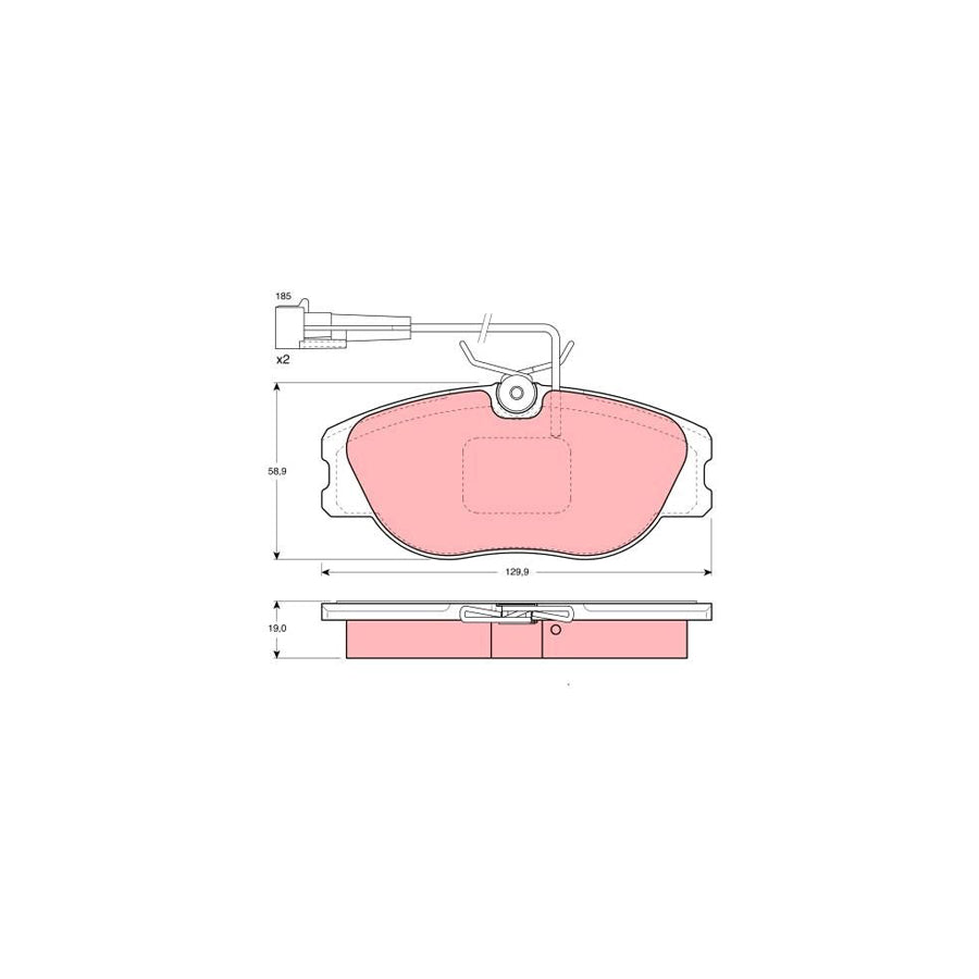 TRW Gdb1117 Brake Pad Set Incl Wear Warning Contact
