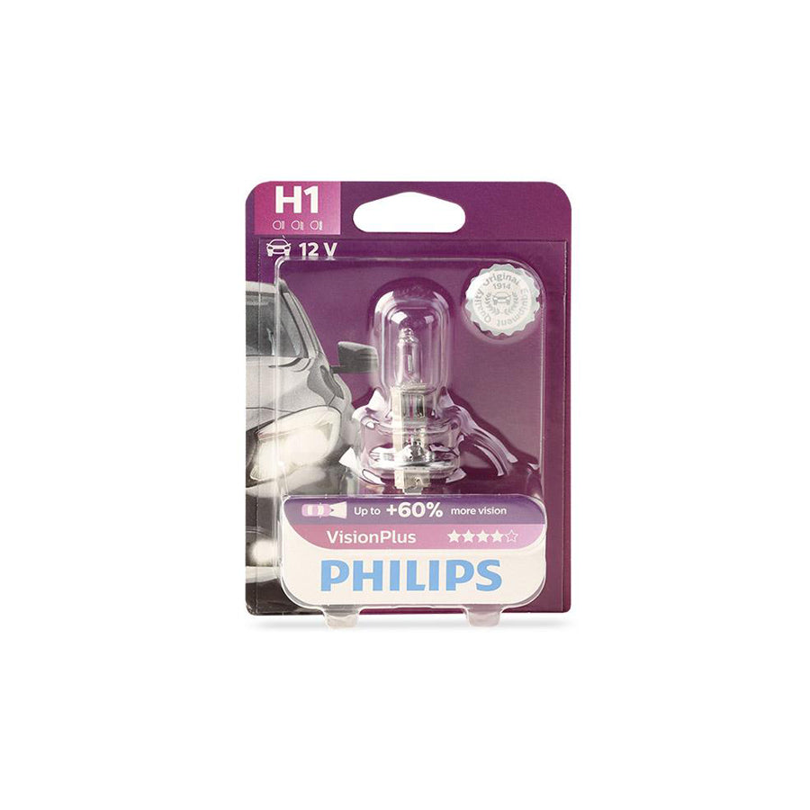 PHILIPS VisionPlus 12258VPB1 Bulb, spotlight H1 12V 55W P14,5s 3000K Halogen