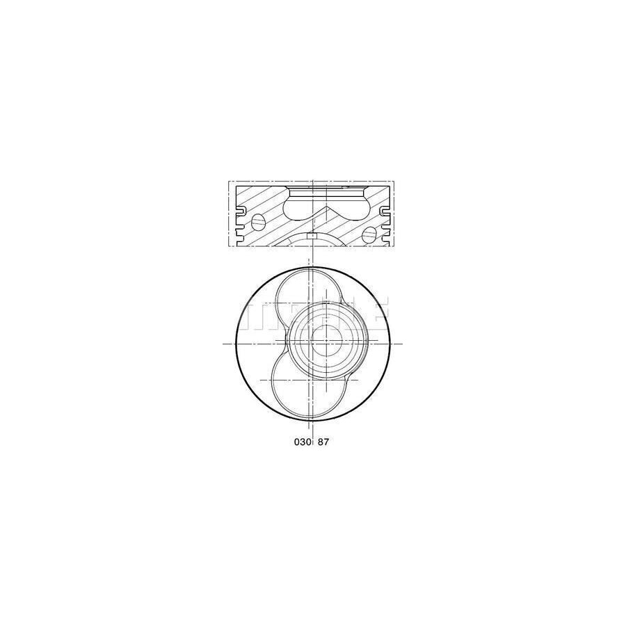 MAHLE ORIGINAL 030 87 02 Piston 80,01 mm, at shut-off cock, Pitman Arm to track rod, with cooling duct, with piston ring carrier