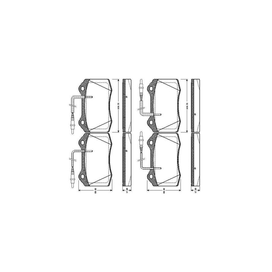 Bosch 0986Tb2694 Brake Pad Set For Peugeot 406 Coupe Incl Wear Warning Contact