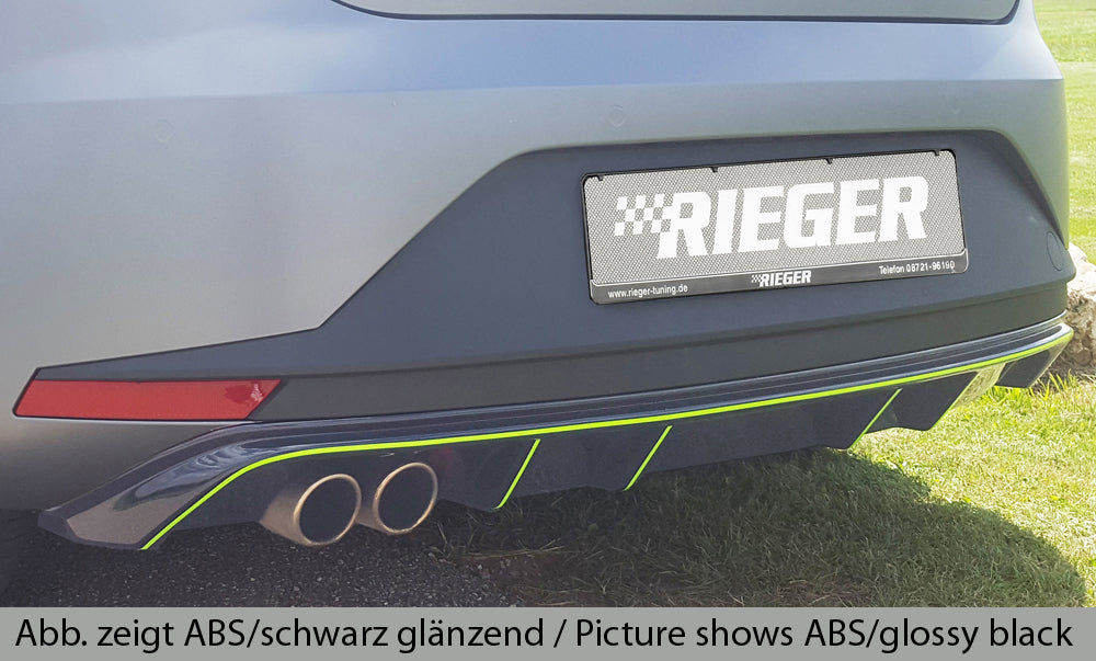 Rieger 00099183 SEAT 5F Leon FR Rear Diffuser for Twin Tailpipe Left - Carbon-Look