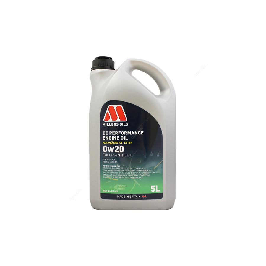 Millers Oils EE Performance 0w-20 Fully Synthetic Engine Oil 5l