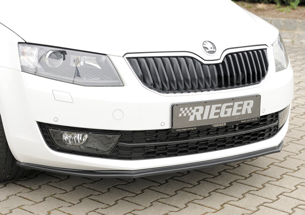 Rieger 00079017 Skoda 5E Octavia Front Splitter - Matte Black